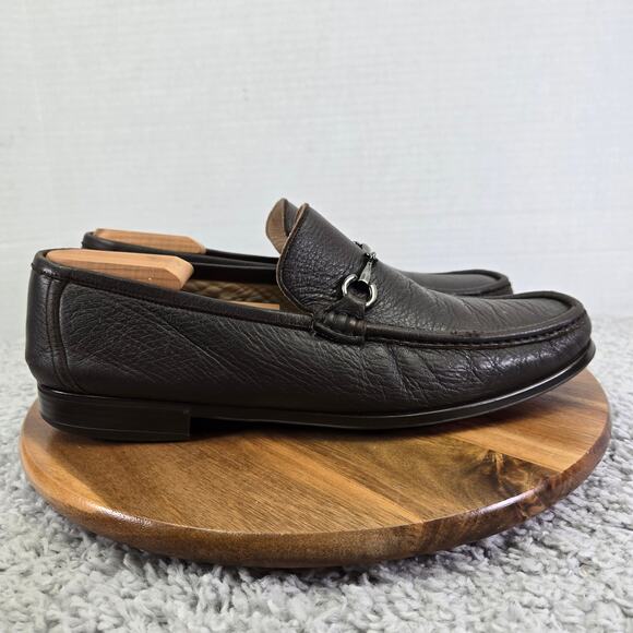 Bruno Magli Massyf Dark Brown Leather Business Casual Horsebit Loafer Mens 11 M - Picture 3 of 16
